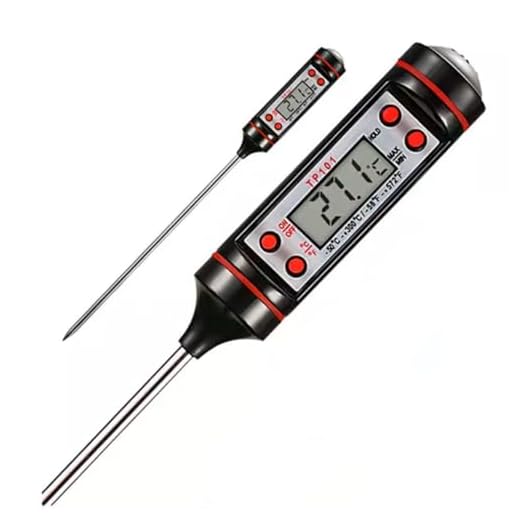 Termômetro Culinário Digital Espeto: Medição Precisa para Alimentos, Cozinha, Forno, Líquidos, Geladeira, Churrasco - até 300°C Quente e Frio -50ºC