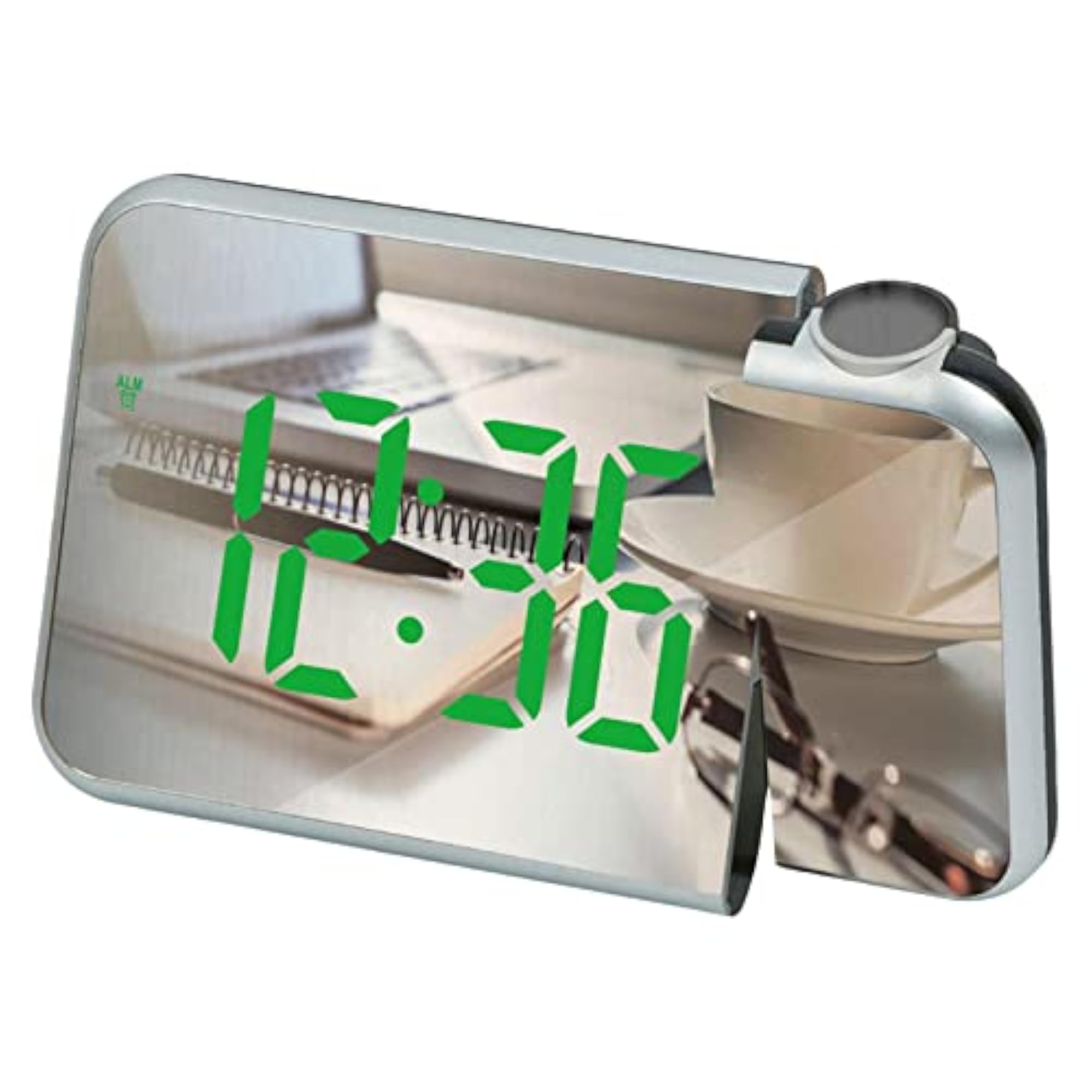 Large Display Projector Alarm Clock with Black Green Display