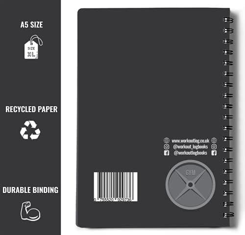 Workout Log Gym - XL A5 Gym, Fitness, and Training Diary - Set Goals, Track 100 Workouts and Record Progress