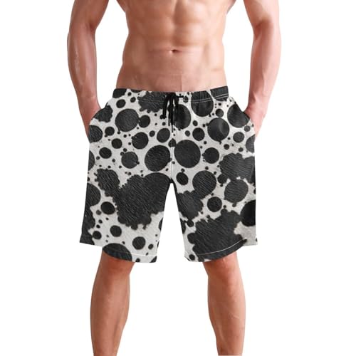 Boccsty Men's Swim Trunks Green Alien Pattern Summer Beach Shorts Quick Dry Bathing Suits with Mesh Lining S2