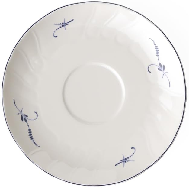 Villeroy & Boch Old Luxembourg Soup Saucer, 19 cm, Premium Porcelain, White/Blue