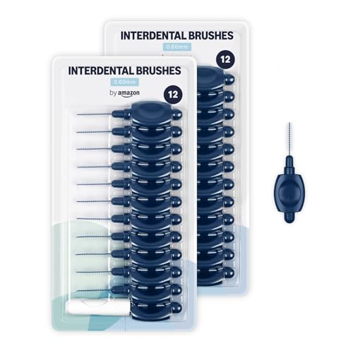 By Amazon Interdentalbürste, 0,60 mm, 24 Stück (2 Packungen mit je 12 Stück), Dunkelblau