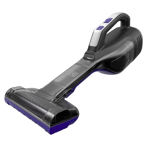 BLACK+DECKER Flash Handheld Vacuum, LED Debris Light, 12V Cordless, Quick Empty Bowl, Powered Pet Brush and Cervice Tool Attachment, DVD320BP-GB