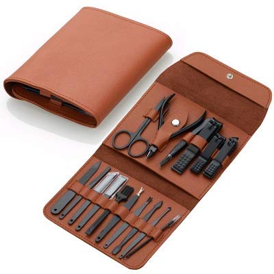 Set de clippers de uñas de 16 piezas para el cuidado de manos y pies en viajes