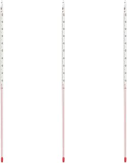 Deschem 3-Pack Glass Celsius Thermometers 0-200°C 300mm Lab Grade High Precision Red Line Borosilicate