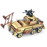 koolfigure Custom Sets of WW2 Military Army Truck, Vehicle Mounted Howitzers, Armored Car, Aircraft Building Blocks Toy (Armored Car)