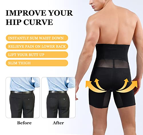 Panegy Men Tummy Control Shorts Slimming Body Shaper Underwear Boxer Briefs High Wasit Seamless Gridle Shapewear Black, Xl #TOP4