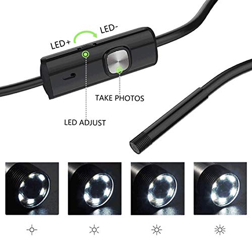 Stepless Dimming Endoscope Camera 7Mm High Definition Ip67 Waterproof Industrial Endoscope, Borescope Inspection Camera, Sewer Camera, 6 Led Lights (7Mm-1.5M),Special Lighting #TOP3