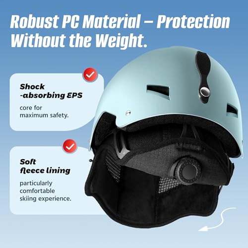 LUMDEER Ski Helmet with 2 in 1 Visor Goggles, UV Protection Snowboard Helmet, Certified Ajustable Snow Sport Helmets for Men Women Skiing, Skating, Snowboarding - Image 2