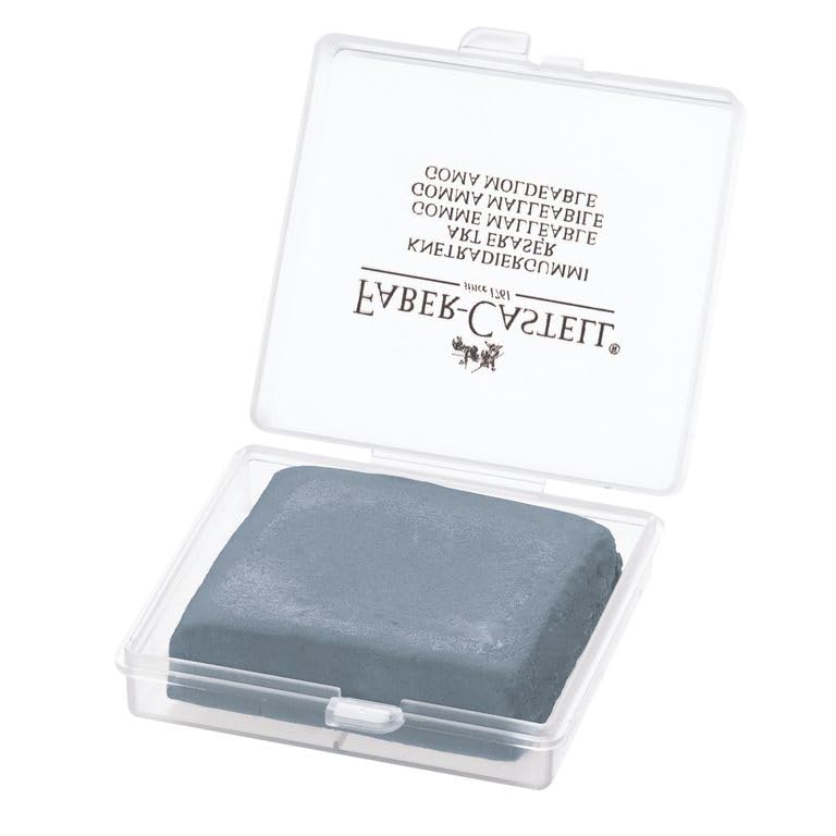 Faber-Castell Art Kneadable Eraser with Plastic Storage Case | Reusable Soft Erasers for Charcoal, Graphite, Pastel & Pencil Sketching | Artist Kneaded Eraser for Drawing (Colour May Vary)-picture-21