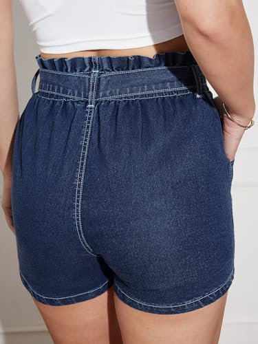 Image of Miss Chase Women's Regular High Rise Above Knee Stretchable Denim Shorts