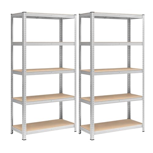 IWOFER Scaffale in Metallo 180x90x40 cm per Carichi Pesanti 875 kg - 175 kg per Ripiano Scaffalatura 5 ripiani per Magazzino Garage (2)