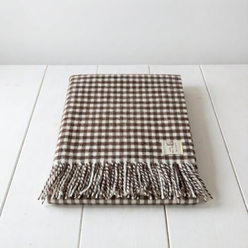 Manta de sofá o Viaje Lana Merino Cuadros Vichy. Artesanía de Grazalema