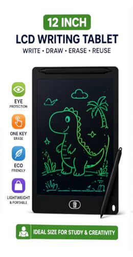Image of 12 Inch LCD Writing Tablet | Digital Drawing Pad for Kids & Adults | Erasable E-Writer Board with Stylus | Paperless Writing Tablet (Color as per Availability)