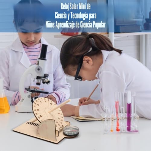 Miniatura 3 de Hitburu Modelo Científico De Reloj Solar, Temporizadores Antiguos De Reloj Solar De Madera Juguetes Educativos Interactivos De Aprendizaje Práctico - Ancient Timers Medición Educativa Del Tiempo