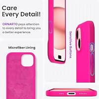 ORNARTO für iPhone 15 Hülle aus Silikon 6,1 Zoll - Leuchtend rosa – Ansicht 5