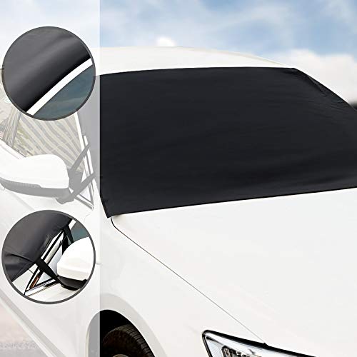 image for BBTO 2 Pieces Car Windshield Snow Cover Ice Frost Protector Windproof 