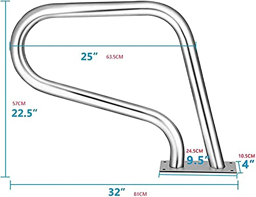 Barandal para piscina curvado de acero pulido miniatura 2