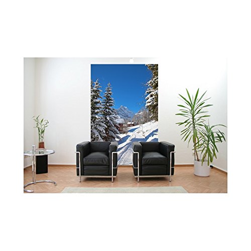 Stickers paysage La montagne sous la neige - L 100cm x H 150cm