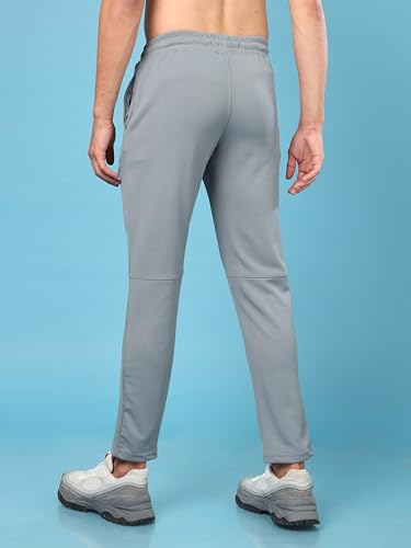 Image of TECHNOSPORT Men Mid Rise Solid Regular Fit Track Pant with Technodry, Antimicrobail for Gym, Workout, Sports and Regular Use