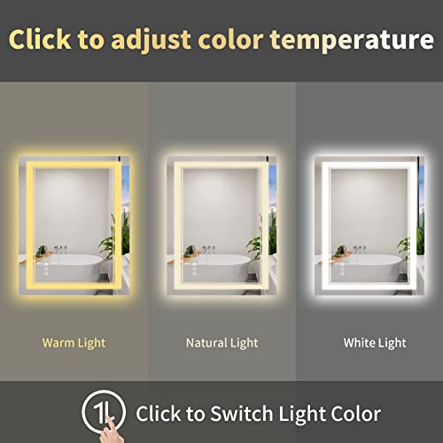 Istripmf 40 X 32 Inch Led Bathroom Mirror, Front Light And Backlit Anti-Fog Dimmable Memory Lighted Vanity Mirror, Shatterproof Wall-Mounted Led Mirror For Bathroom #TOP3