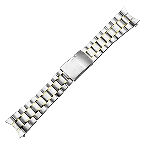 Bracelet de montre acier inoxydable sangle incurvée pour le quotidien et le bureau