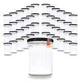 flaschenbauer.de 48er Set Sturzgläser 430 ml inkl. Twist Off Deckel TO82 zum Einmachen von Suppen (Deckel Schwarz, TO82)