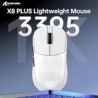 ATTACK SHARK X8PLUS Mouse with Grip Tape for Large Hand, 55g Superlight, PixArt PAW3395PRO Gaming Sensor, BT/2.4G Wireless/Wired, 6 Adjustable DPI up to 40000, 500mAh Battery (White) – Ansicht 3