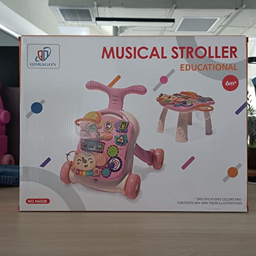 Miniatura 7 de Qdragon Andador Bebes, Correpasillos Bebe, Tacata Bebe Con Actividades, Musical, Velocidad Regulable, 2 En 1 Caminador Bebe, Juguetes Regalo Para Bebés 6 Meses, Rosa