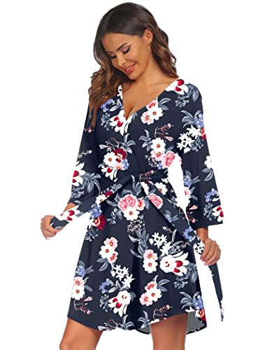Image of Ekouaer Maternity Nursing Robe Delivery Nightgowns Hospital Breastfeeding Gown