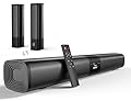 Saiyin Sound Bars for Smart TV, Soundbar with Optical/ARC/AUX and Bluetooth 5.3 Inputs, Surround Sound System with Flexible Placement Options,Wall Mountable