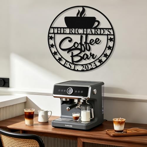 Image of Personalized Coffee Bar Metal Sign, Custom Coffee Signs, Custom Coffee Name Signs for Cafe Station, Coffee Wall Art Decor for Kitchen, Cafe Shop Decor, Cafe Lover Gift