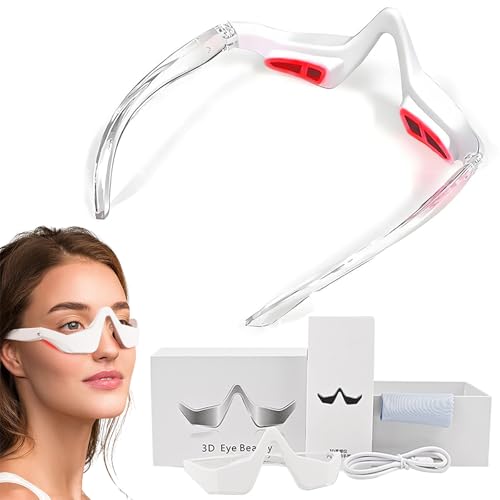 Red Light Therapy Device for Under Eye, Red Light Microcurrent Massager Glasses for Eye Bags Dark...