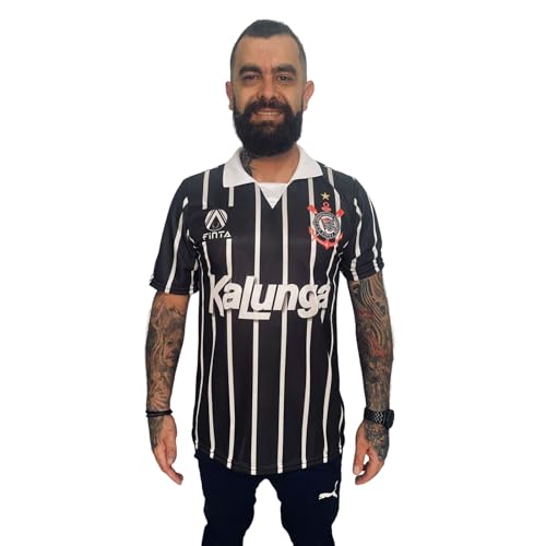 Camisa do Corinthians Retro 1990 Kalunga (BR, Alfa, M, Regular, Preto)