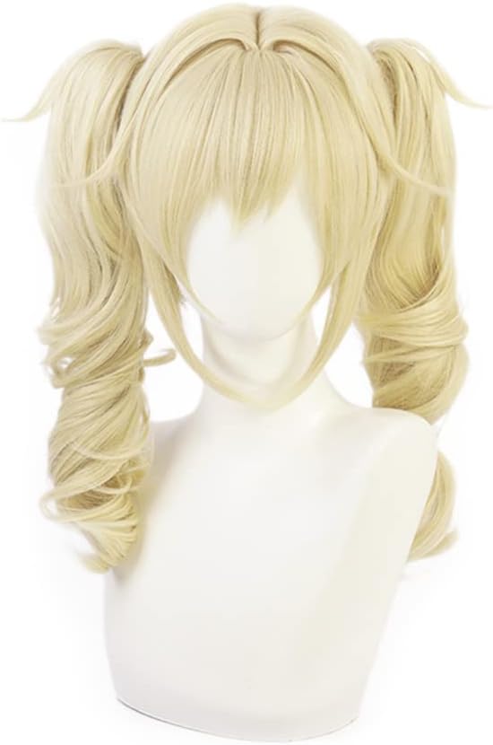 Mystylecos Barbara Cosplay Curly Wig with Ponytails Gold Costume Party Wig