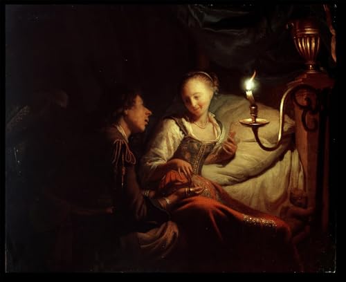 Peintures scène aux chandelles Schalken pour décoration de bureau
