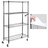 EFINE 4-Shelf Shelving Units and Storage on 3'' Wheels with 4-Shelf Liners, Adjustable Heavy Duty St