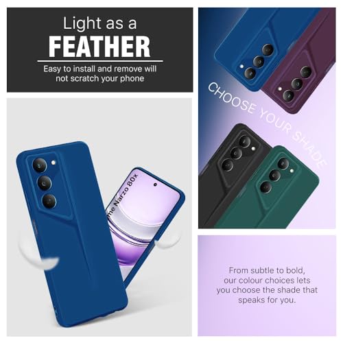 Image of WOW IMAGINE Back Cover for Realme 14x 5G | Realme Narzo 80x | Realme P3x | Blade Series Ultra Thin Case with Lightweight Design | Camera Protection | Soft Matte Silicone Flexible Mobile Case - Blue