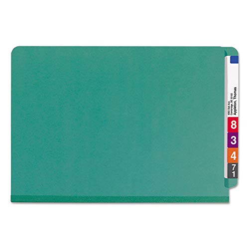 Smead 29785 Pressboard End Tab Classification Folders Legal Six-Section Green 10/Box #TOP3