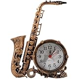 Horloge de bureau décorative : le design inspiré du saxophone de cette horloge apporte une touche unique et originale à votre intérieur