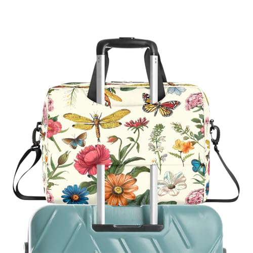 Bolsa para portátil Retro Flores y Libélulas 16 pulg miniatura 6