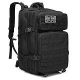 Oreunik Military Backpack 45L Waterproof Tactical Backpack Molle Backpacks Large Back pack for Travelling,Outdoor Trekking,Camping,Hiking,Fishing,Hunting,Gym(Black)