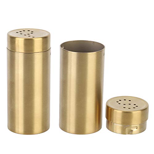 Fockety Salero, 2 piezas de acero inoxidable de 90 ml, para alimentos y pimientos, compacto y ligero, para condimentos, sal y azúcar.