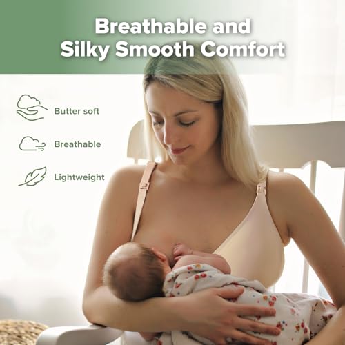 haakaa Nursing Bras for Breastfeeding, Ultra Comfort Jelly Strip“ Supportive Maternity Bras Wireless Pregnancy Bras3