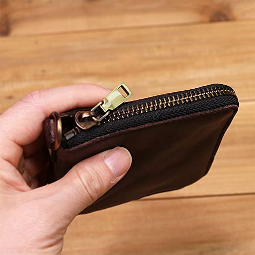 Leather Coin Purse Wallet - Men's Zipper Wallet (Coffee Color)3