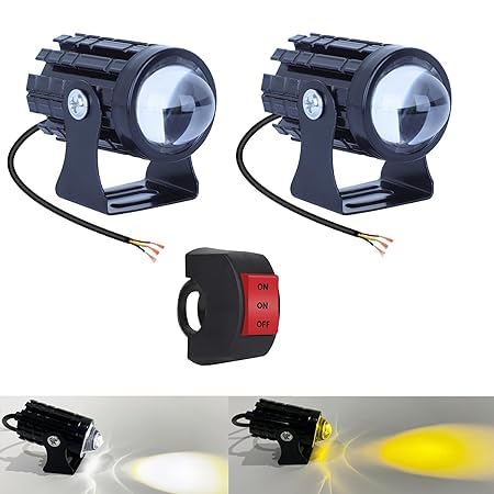 Rider Arts Universal Original Dc Power 18W Mini Gun Driving Fog LED Light For All Models Of Motorcycle,Bikes,Scooters,Projector Yellow&White 2 Month Warranty (Pack Of 2)-image-16