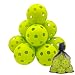 Avesfer Plastic Practice Baseballs 9 inch with Mesh Bag [Anti-Crack] Soft Training Baseball Balls Hitting Batting Indoor Outdoor Lightweight Hollow for Team Drills Coaching (Yellow Green 12 Pack)
