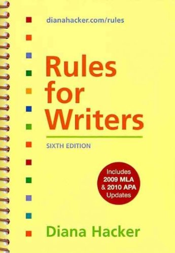 Rules for Writers (CARTHAGE 2010-2011 EDITION) B006DNRXRQ Book Cover