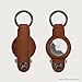 KeySmart Air - AirTag Keychain Key Holder, Compatible with Apple AirTag Holder, Key Organizer Keychains, Case for Air Tag Key Chain, Key Ring, Air Tags Not Included - Brown Leather