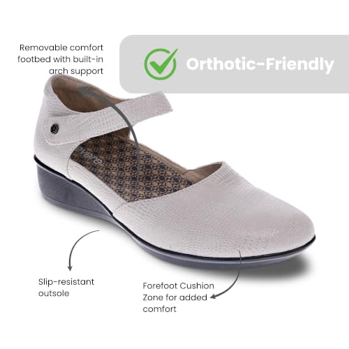 Image of Revere Osaka Mary Jane - Premium Leather - Orthotic-Friendly Removable Insoles - Adjustable Strap - Arch Support - Stylish Wedges for All-Day Comfort